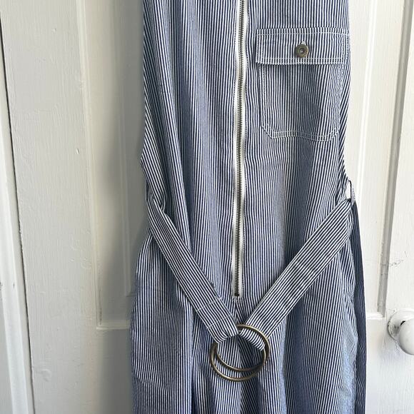Open-back Striped Cotton Jumpsuit - Picture 5 of 8